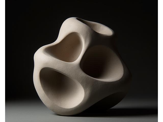 Sculpture abstraite en argile polie